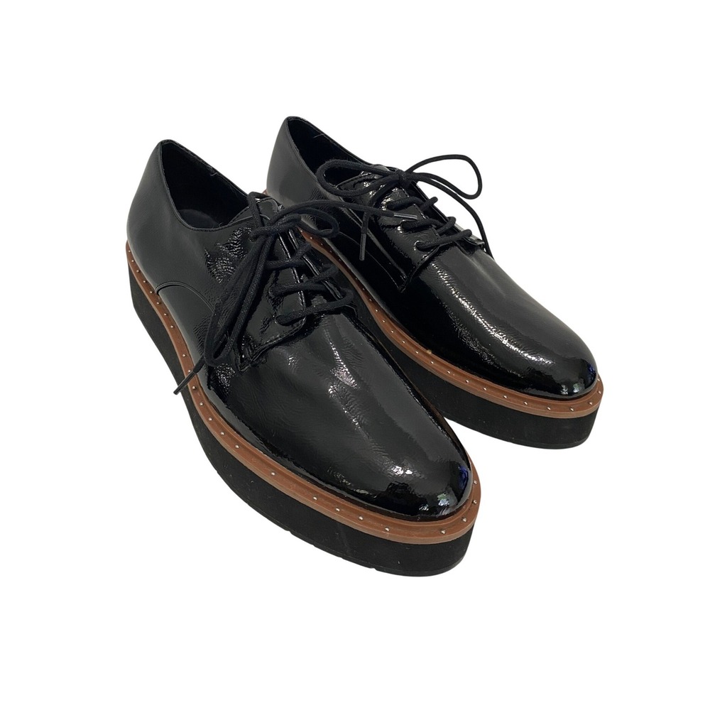 Chinese Laundry Platform Oxford Women 9.5 Black Excellent Patent Studded Welt